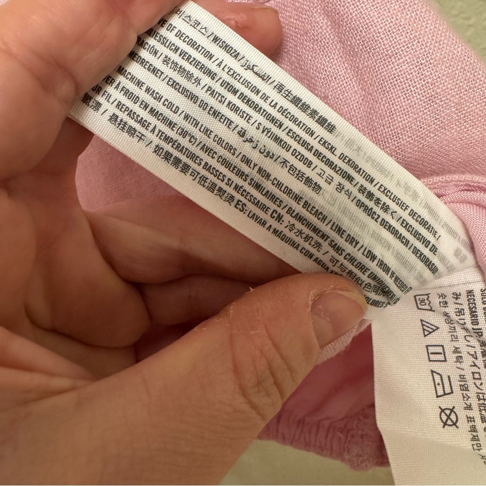 Abercrombie & Fitch Wrap Around Linen Top in Pink Lavender - Picture 7 of 7